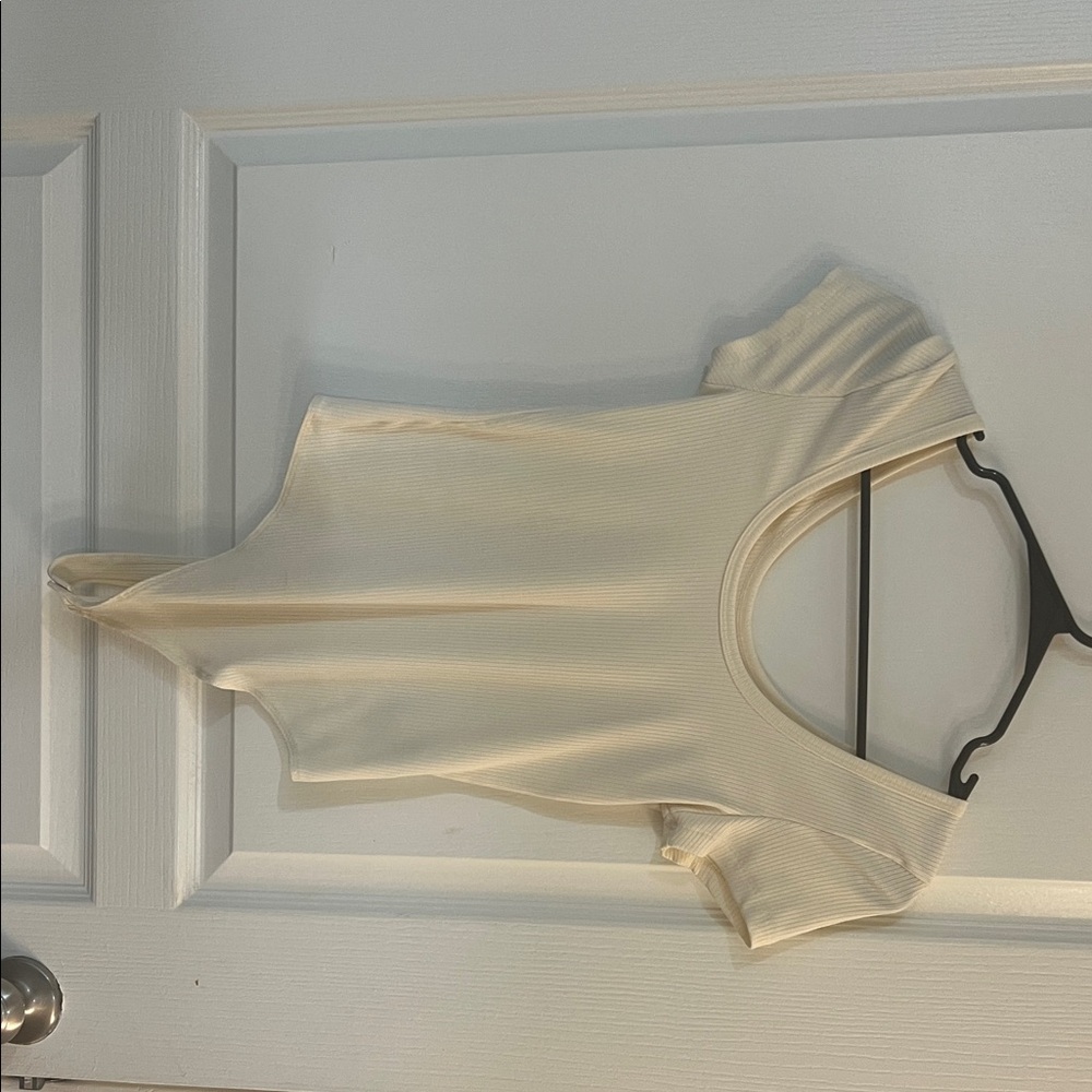 American Eagle Outfitters Cream Bodysuit
